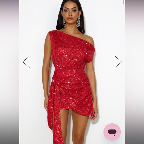 Hello Molly Dresses & Skirts - Hello Molly Luxe Arrived Mini Dress Red Sequin Off Shoulder Womens Size 2/XS